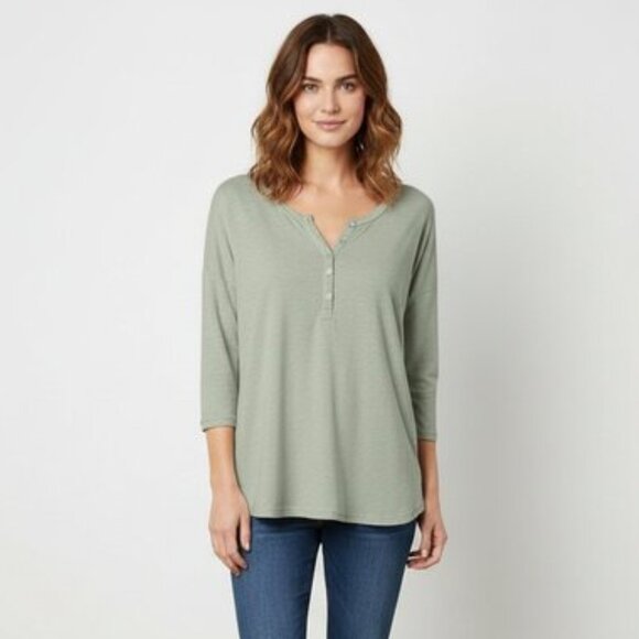 Aritzia Wilfred Top T-shirt Sage Green Burnout Heathered Casual Basic Size XS - Picture 1 of 14